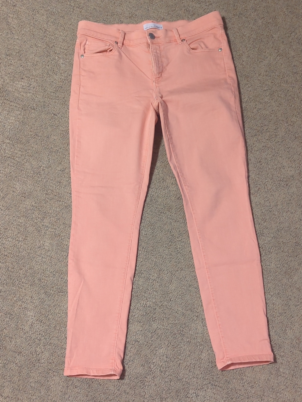 LOFT Slim Peach Pink Skinny Jeans 6/28 Stretch